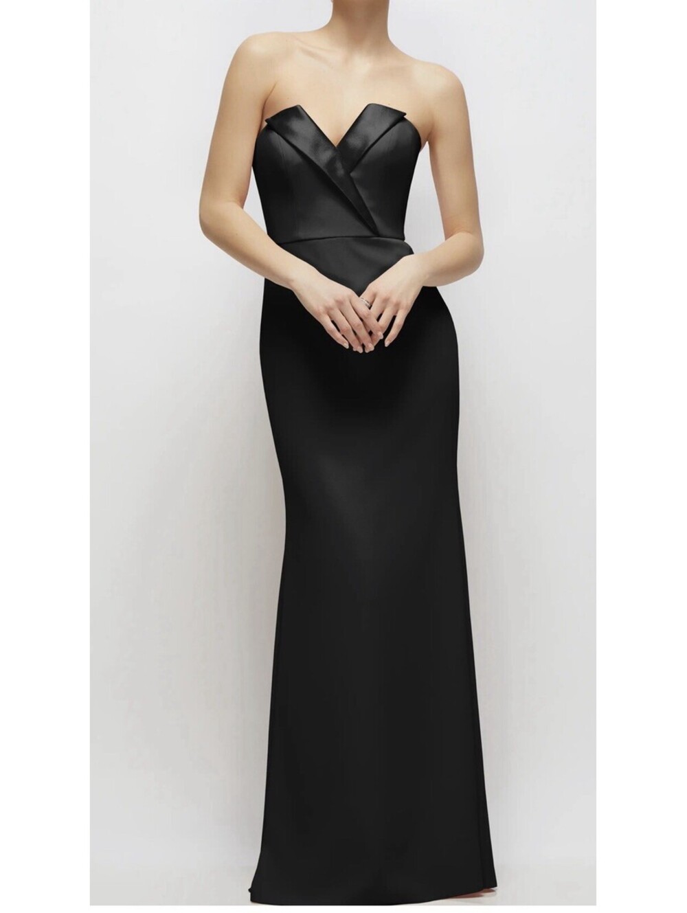 New After Six Strapless Tuxedo Gown In Black Size 4 $279